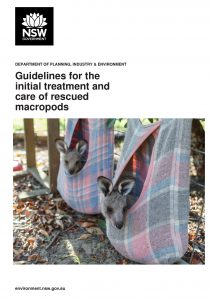Cover of the guidelines for the initial treatment and care of rescued macropods
